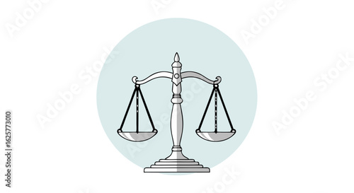Balanced Justice: An Illustration of Scales Symbolizing Fairness and Equality within the Legal System