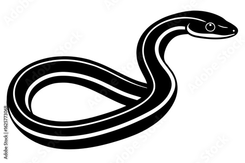 European Slow Worm snake animal wildlife danger silhouette vector illustration