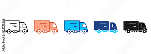 Truck Icon Set Multiple Style Collection