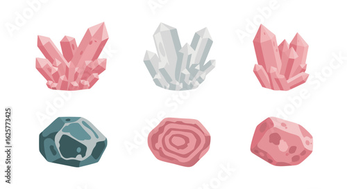 A delightful collection of crystal clusters and polished stones for geological enthusiasts and decorative applications