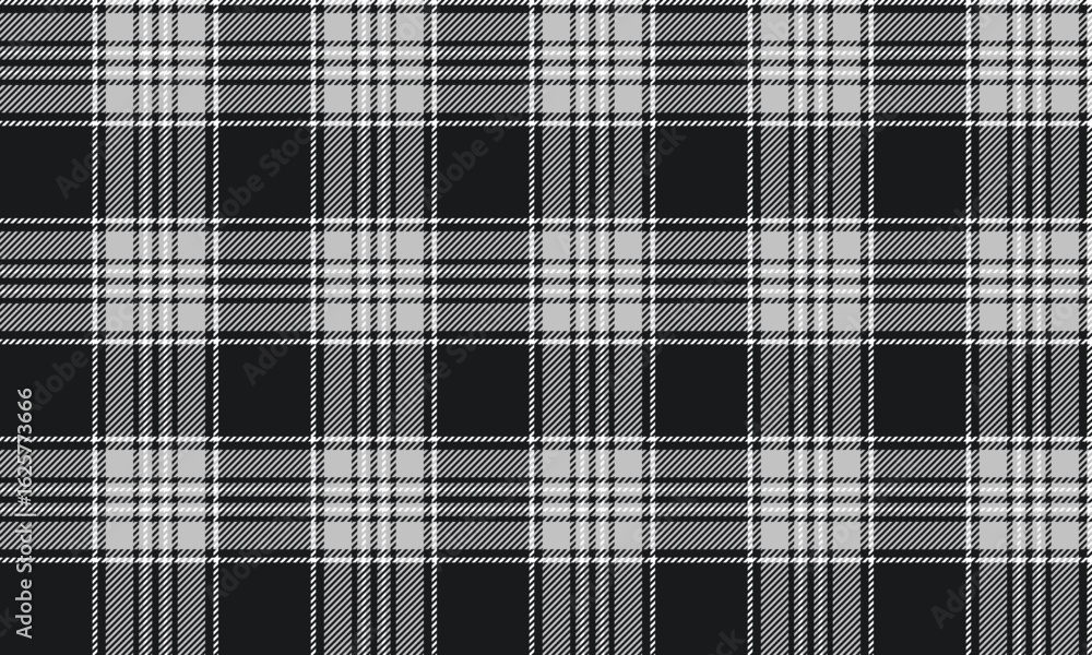 Seamless plaid fabric pattern, black, gray, white, simple and elegant for clothing, skirts, pants, shirts, adding coolness and simplicity to every fashion look. Seamless plaid fabric pattern, black, gray, white, simple and elegant for clothing, skirts, pants, shirts, adding coolness and simplicity to every fashion look.