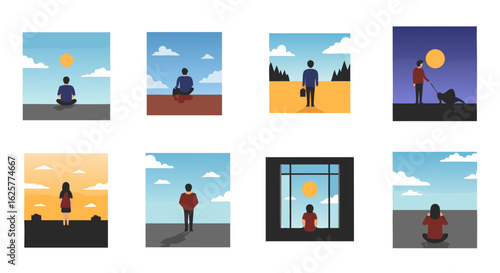 Contemplative Moments: A Collection of Isolated Figures in Varied Natural Settings and Scenarios