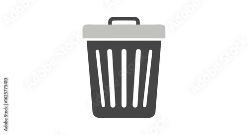 Simple trash can illustration conveying waste management and digital deletion concept