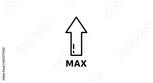 Maximum achievement symbol with an upward pointing arrow for growth and aspiration illustration depicting the highest limit or potential