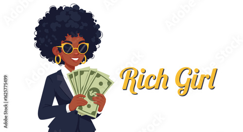 Confident businesswoman displaying wealth and style symbolizing financial independence success and empowerment through savvy investing
