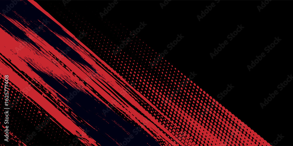 Fototapeta premium Halftone dots red and blue color pattern gradient grunge texture background.