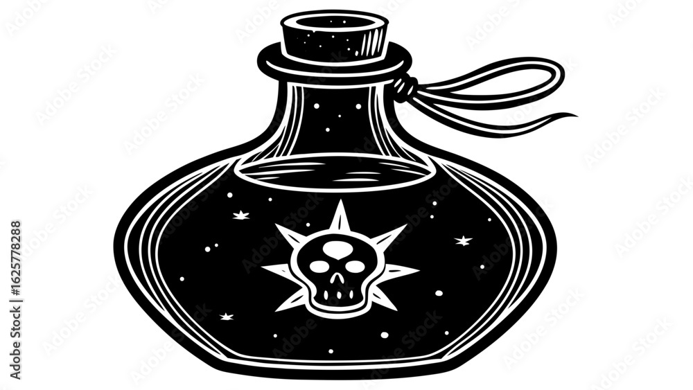Obraz premium A bottle of poison with a skull symbol isolated on white background