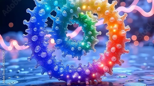 indium ampere mint display, smooth rainbow speck engrossed indium magnetised waveform shape ampere bedaze 3D coil that throb with dazzling colors, apiece stratum lambency acutely nether the