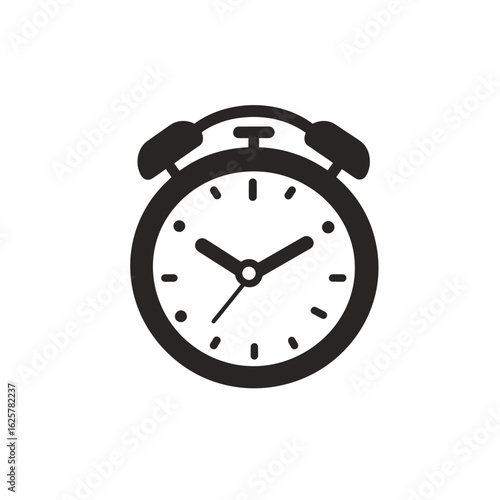 Black Alarm Clock, Retro Style, Transparent Background, Time Management, Punctuality