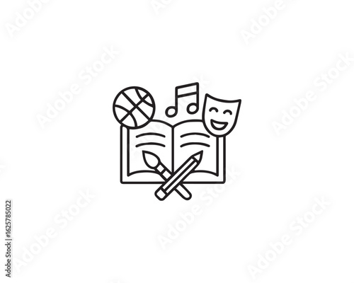 Extracurricular Activities icon vector art illustration