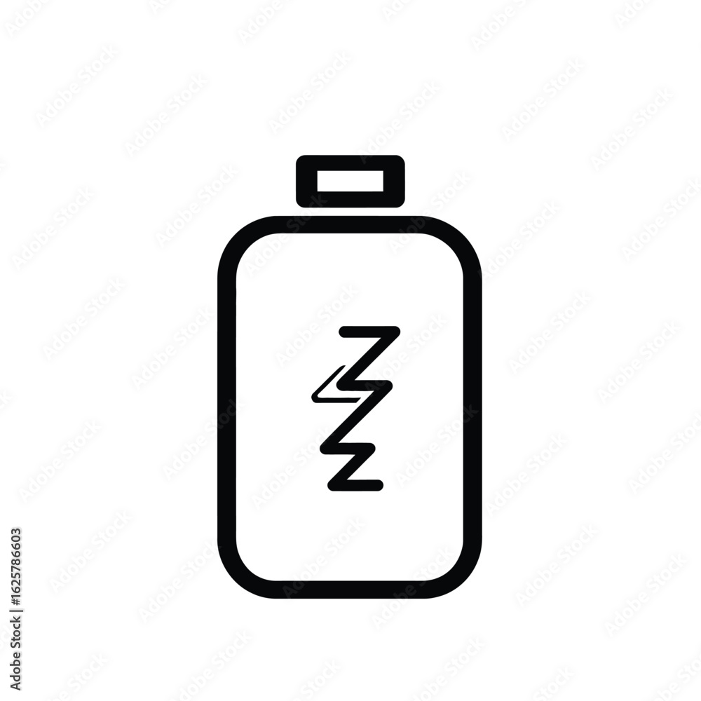 Black outline of rectangular device with zigzags on a transparent backdrop Black outline of rectangular device with zigzags on a transparent backdrop