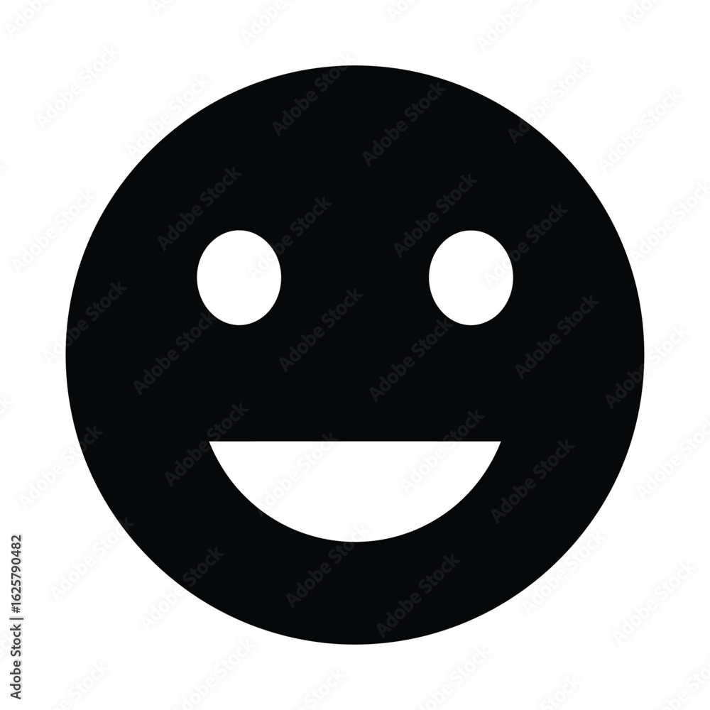 Fototapeta premium Smiling face emoji icon, isolated on white background, perfect for expressing happiness, joy, and positive emotions in digital communication and social media