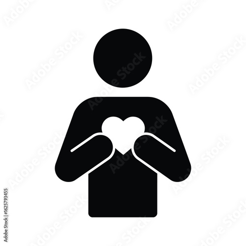 Person holding a heart isolated on white background, representing selflove, compassion, and care for oneself and others, promoting emotional wellbeing and inner peace