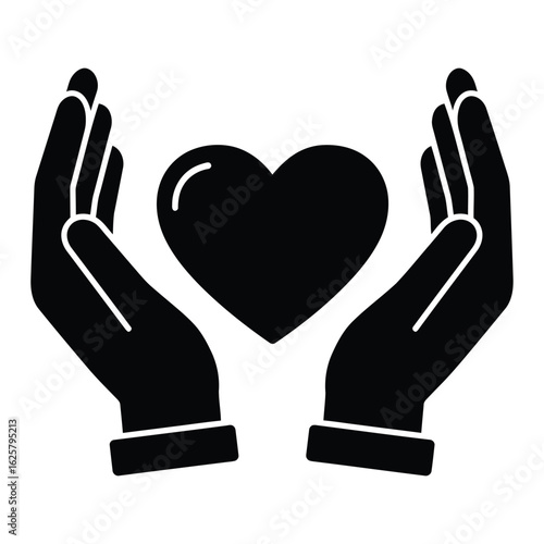 Hands holding a heart isolated on white background symbolizing love, care, and support for health, charity, and community, representing compassion and generosity