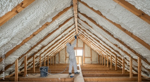 Attic Insulation: Spray Foam Installation for Energy Efficiency - Energy efficient home improvement, spray foam insulation, attic renovation, thermal barrier, professional insulation application