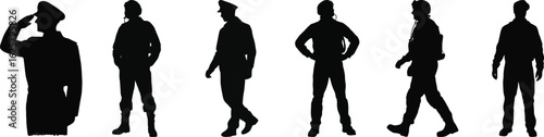 Silhouette vector of airline crew member in uniform for aviation, travel, and transport projects