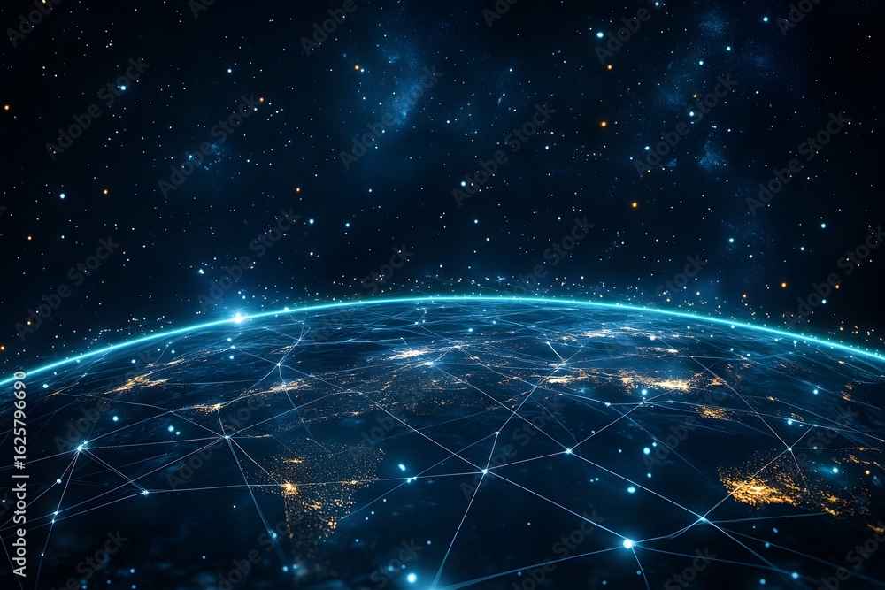 digital earth grid floating in space, formed by lines and data points, no human presence
digital earth grid floating in space, formed by lines and data points, no human presence
