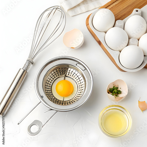 A kitchen yolk separator tool shown against a white background, designed