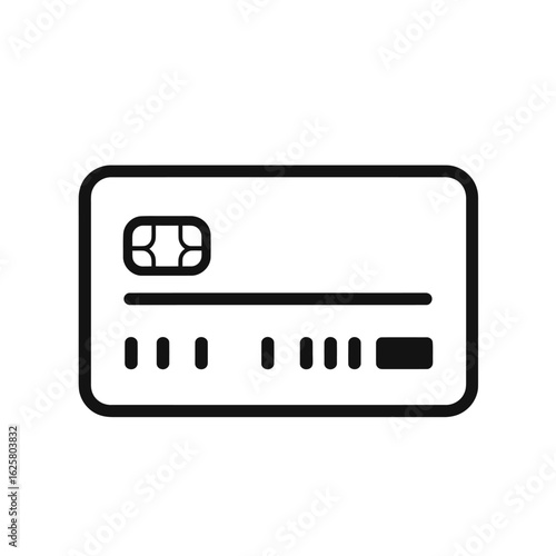 Outline of Credit Card with Transparent Background and EMV Chip and Magnetic Stripe