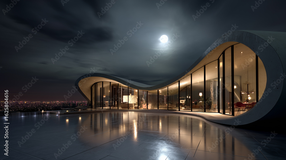 Fototapeta premium moon over the city