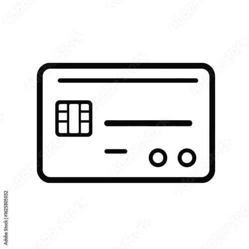 Plastic card with chip on transparent background in style design