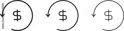 refund money icon thin flat outline style
