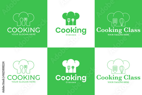 Set collection of cooking classes logo design template vector illustration