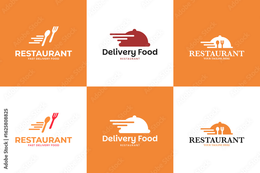 Fototapeta premium Set collection of fast food delivery logo design template vector illustration
