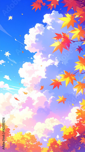 紅葉　風景　生成AI　背景