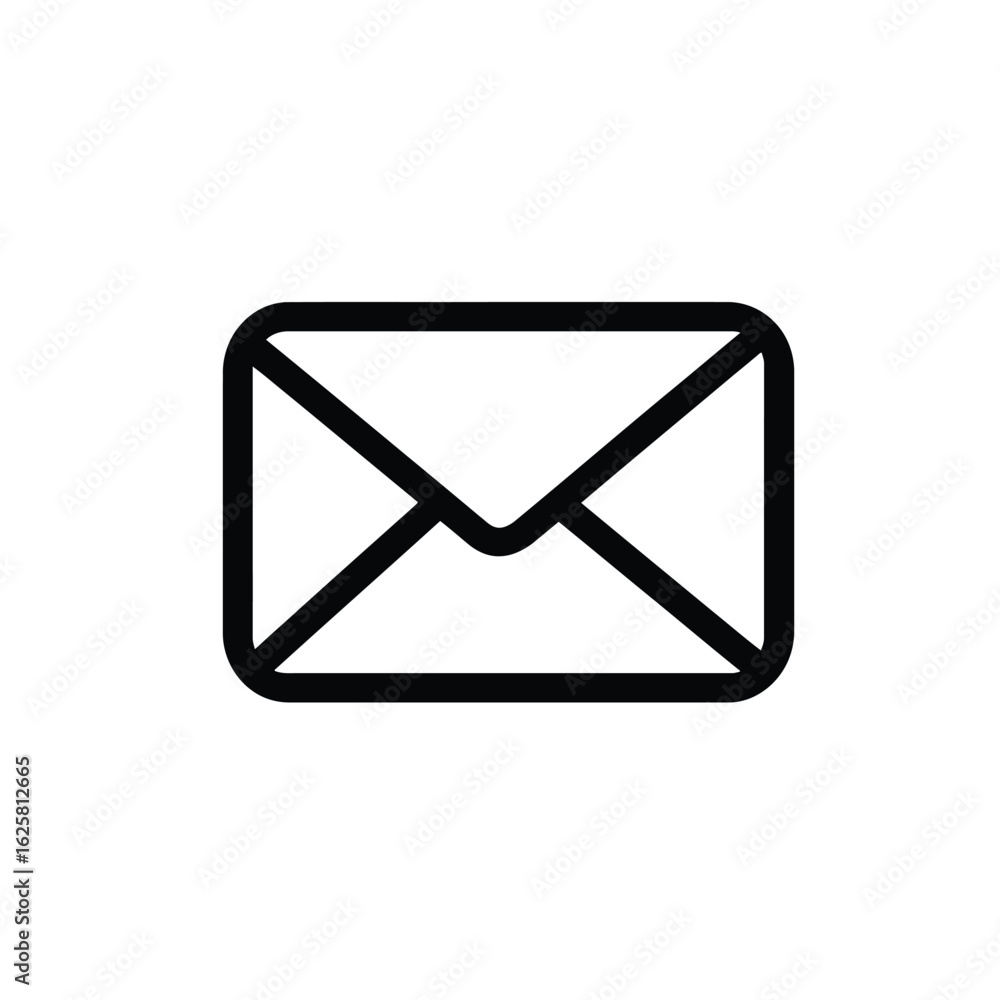 White Envelope Icon, Line Art, Mailing Graphic, Outline Element, Minimal Design White Envelope Icon, Line Art, Mailing Graphic, Outline Element, Minimal Design