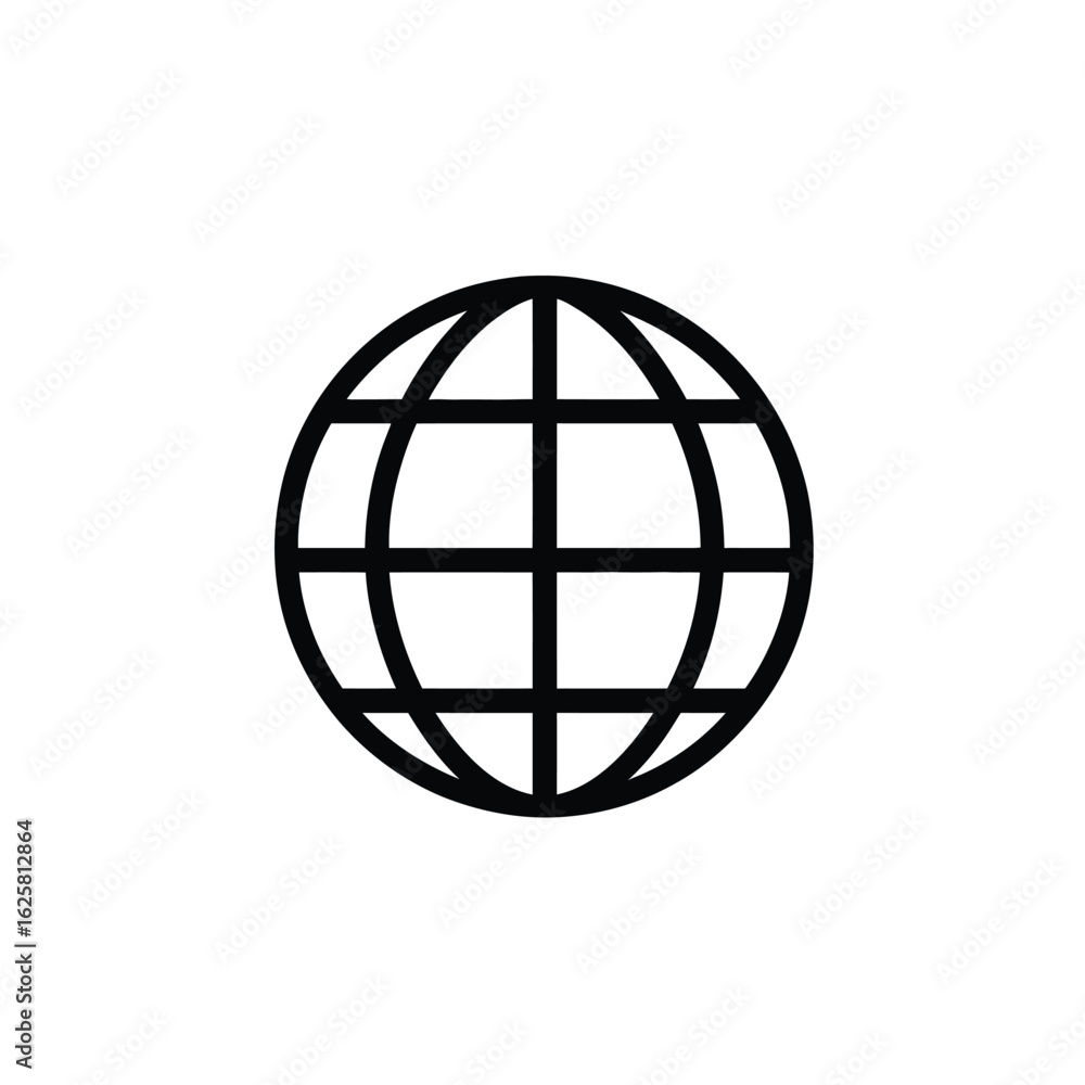 World Globe Grid Sphere Earth Outline Isolated on Transparent Background World Globe Grid Sphere Earth Outline Isolated on Transparent Background