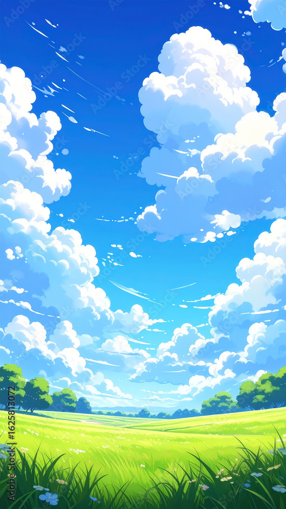 Obraz premium 草原 風景 生成AI 背景