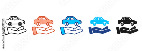 Rental Car Icon Set Multiple Style Collection
