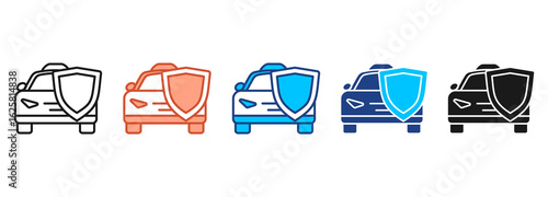 Car Insurance Icon Set Multiple Style Collection