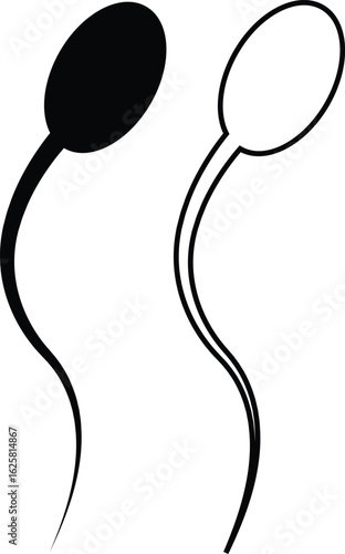 Sperm Icons Vector Set, Collection and Group, Human Reproduction Symbol, Fertility, Medical, Science, Anatomy, Minimal Flat Line Style, Monochrome Silhouette Graphic Bundle for Health and Biology Desi
