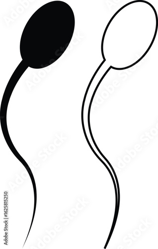 Sperm Icons Vector Set, Collection and Group, Human Reproduction Symbol, Fertility, Medical, Science, Anatomy, Minimal Flat Line Style, Monochrome Silhouette Graphic Bundle for Health and Biology Desi
