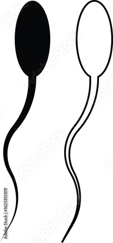 Sperm Icons Vector Set, Collection and Group, Human Reproduction Symbol, Fertility, Medical, Science, Anatomy, Minimal Flat Line Style, Monochrome Silhouette Graphic Bundle for Health and Biology Desi