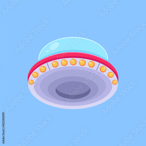 Colorful Cartoon UFO Vector Illustration