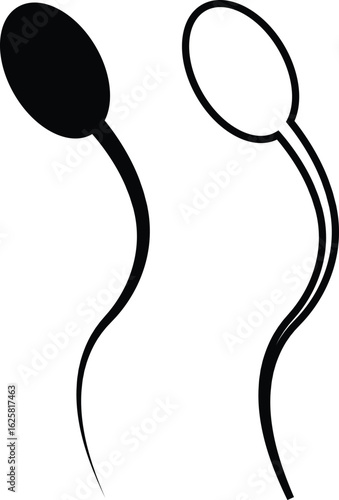 Sperm Icons Vector Set, Collection and Group, Human Reproduction Symbol, Fertility, Medical, Science, Anatomy, Minimal Flat Line Style, Monochrome Silhouette Graphic Bundle for Health and Biology Desi