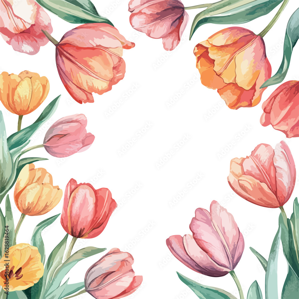 custom made wallpaper toronto digitalElegant Spring Tulips Watercolor Painting