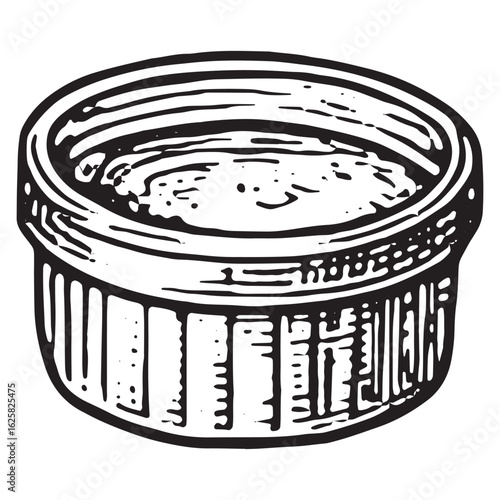 Hand-Drawn Lab Crucible Sketch, Black and White Science Illustration