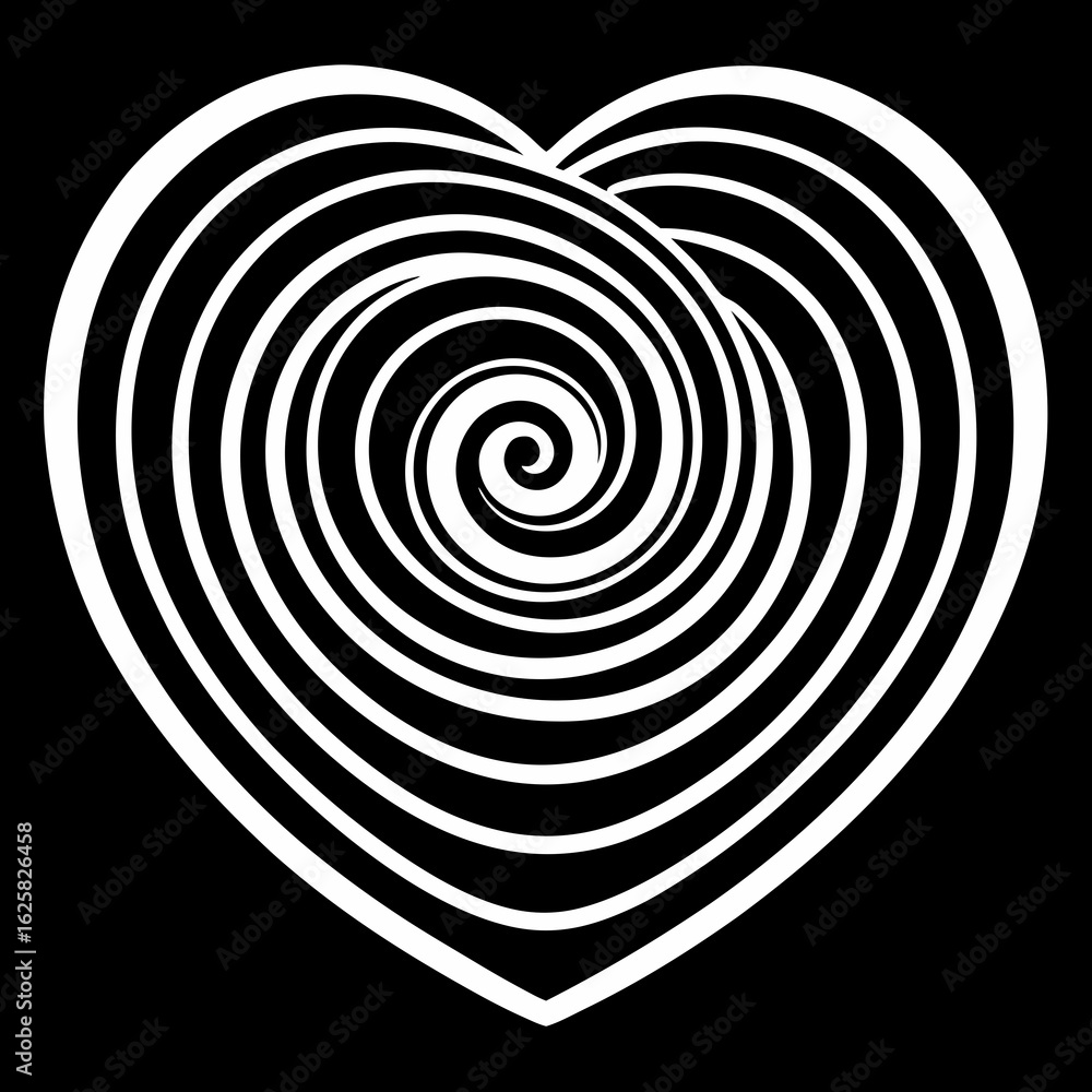 Obraz premium black and white heart shape