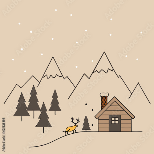 winter landscape with house