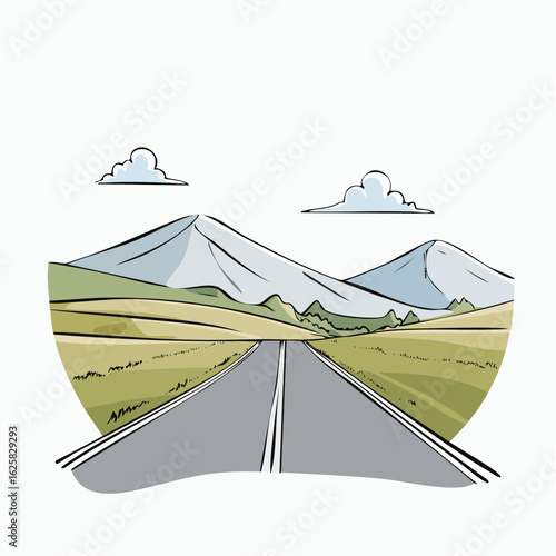 Road trip through the scenic landscape of the Scottish Highlands