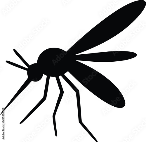 Silhouette mosquito close up insect dangerous pest vector illustrator