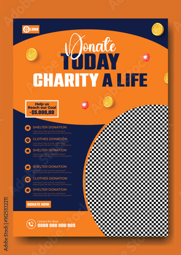 Donate today charity a life social media post with call to action and donation information