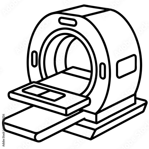 CT Scan Equipment Line Art Design