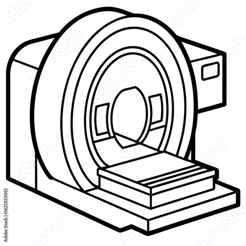 black and white mri machine outline clip art preview