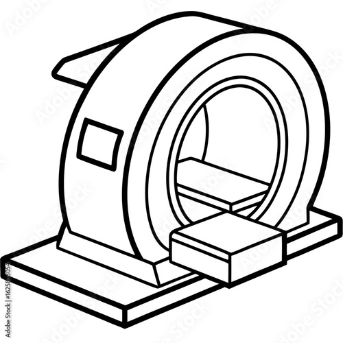 CT Scan Equipment Line Art Design