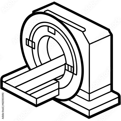 black and white ct scanner machine clip art preview